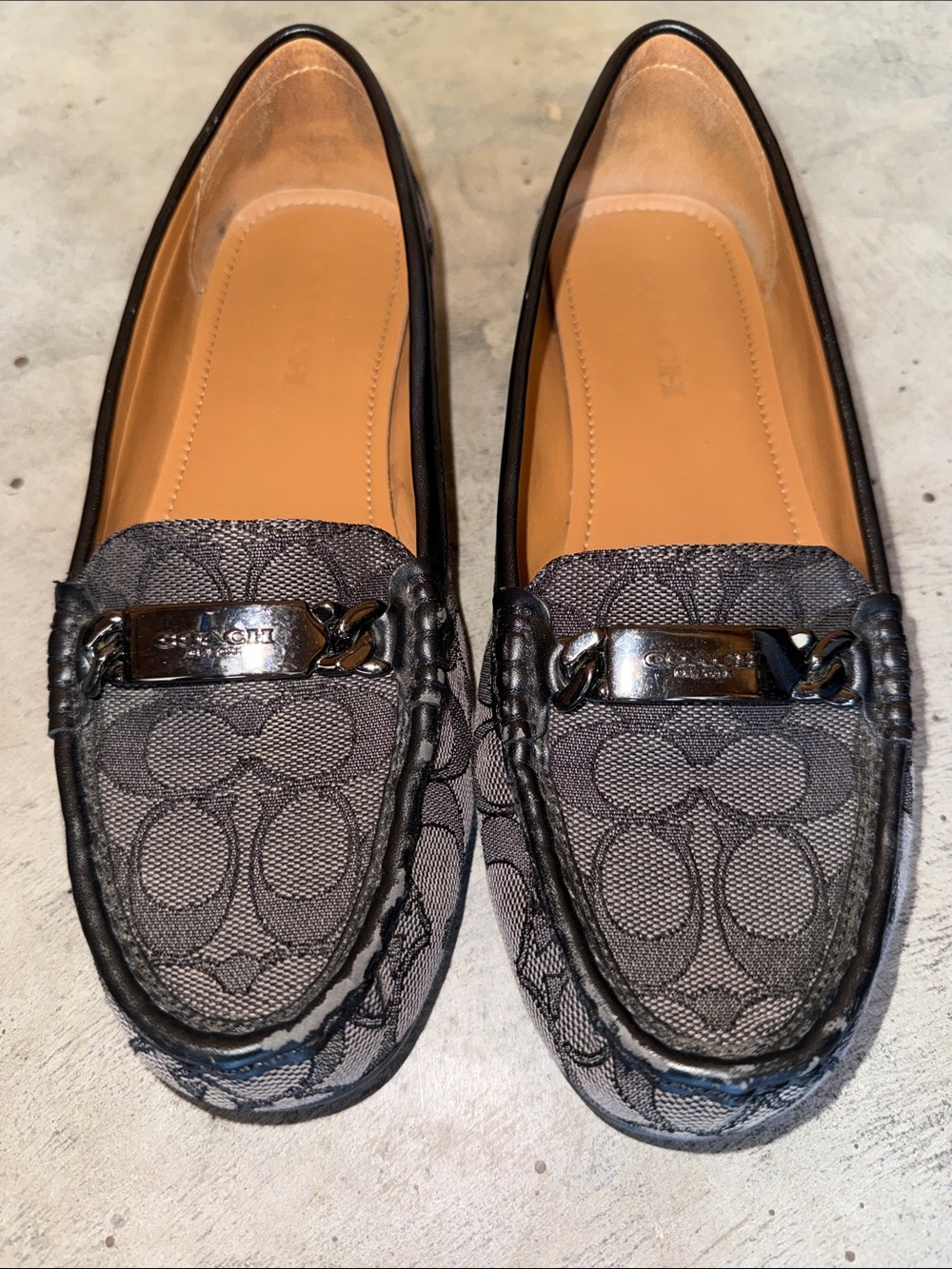 Coach Olive Signature Canvas Bit Loafers